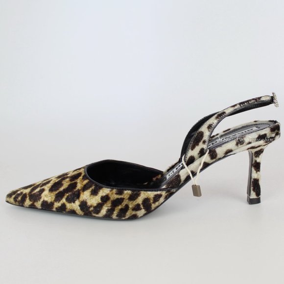 NEW Alexander Wang Leopard Slingback Heels | Bold Velvet Logo Pumps for Events - Picture 8 of 14